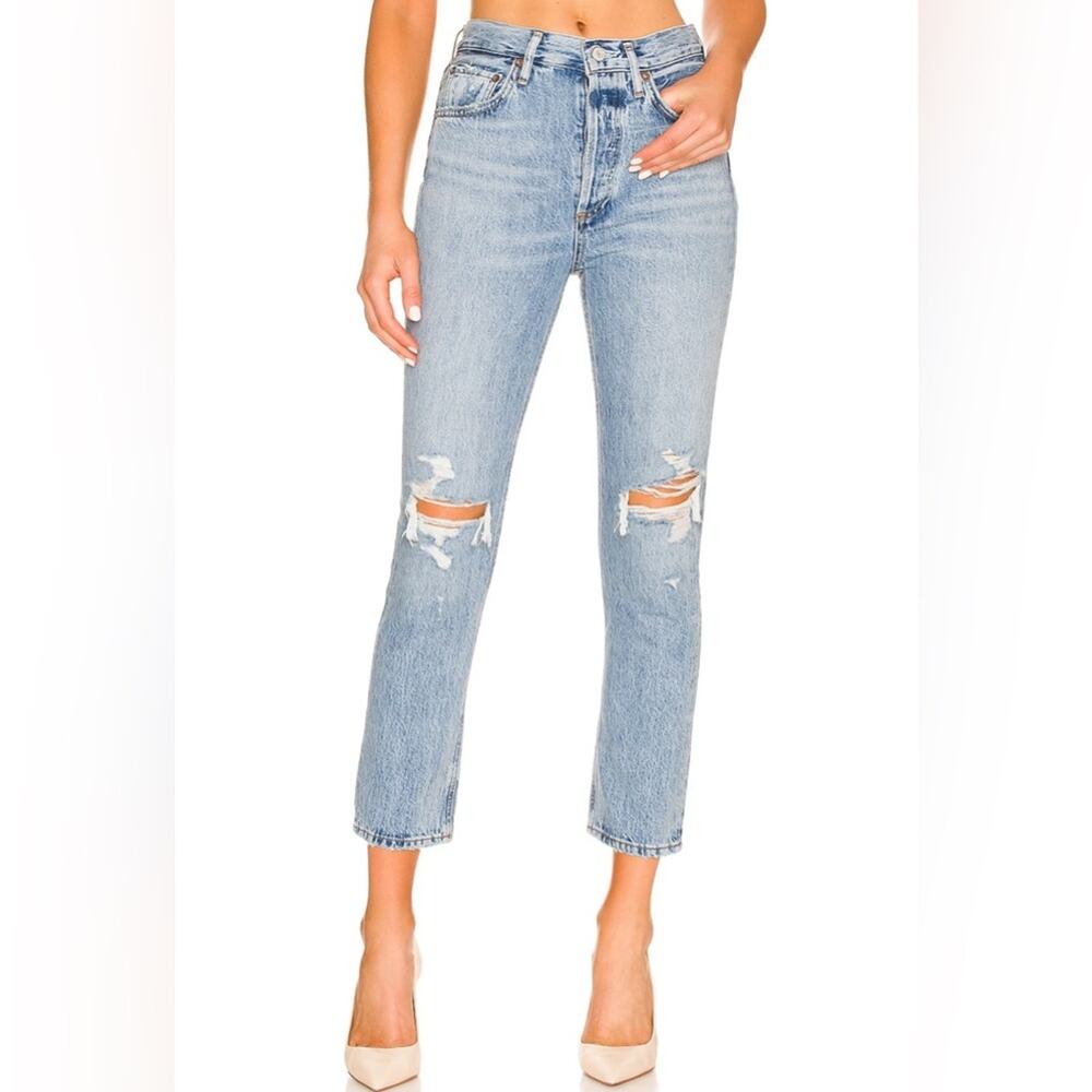 Agolde Riley High Rise Straight Crop Jeans - Picture 1 of 12